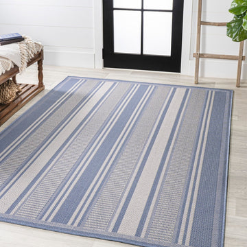 Haynes Modern Double Stripe Indoor/outdoor Area Rug